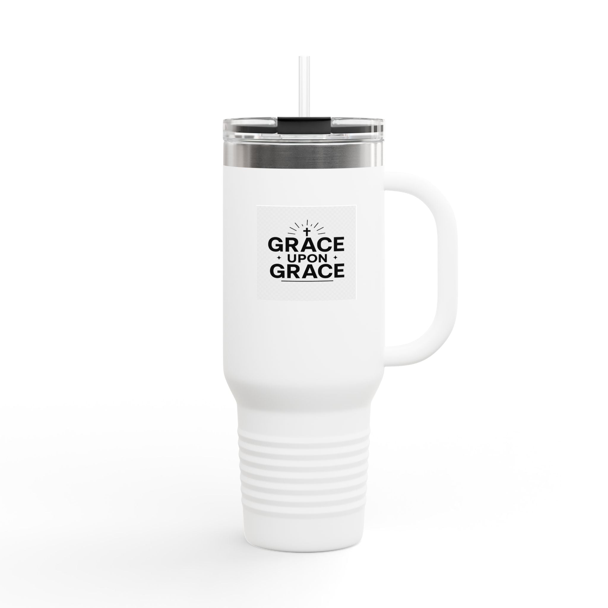 Grace Upon Grace - 40oz Insulated Travel Mug Stainless Steel Tumbler with Handle