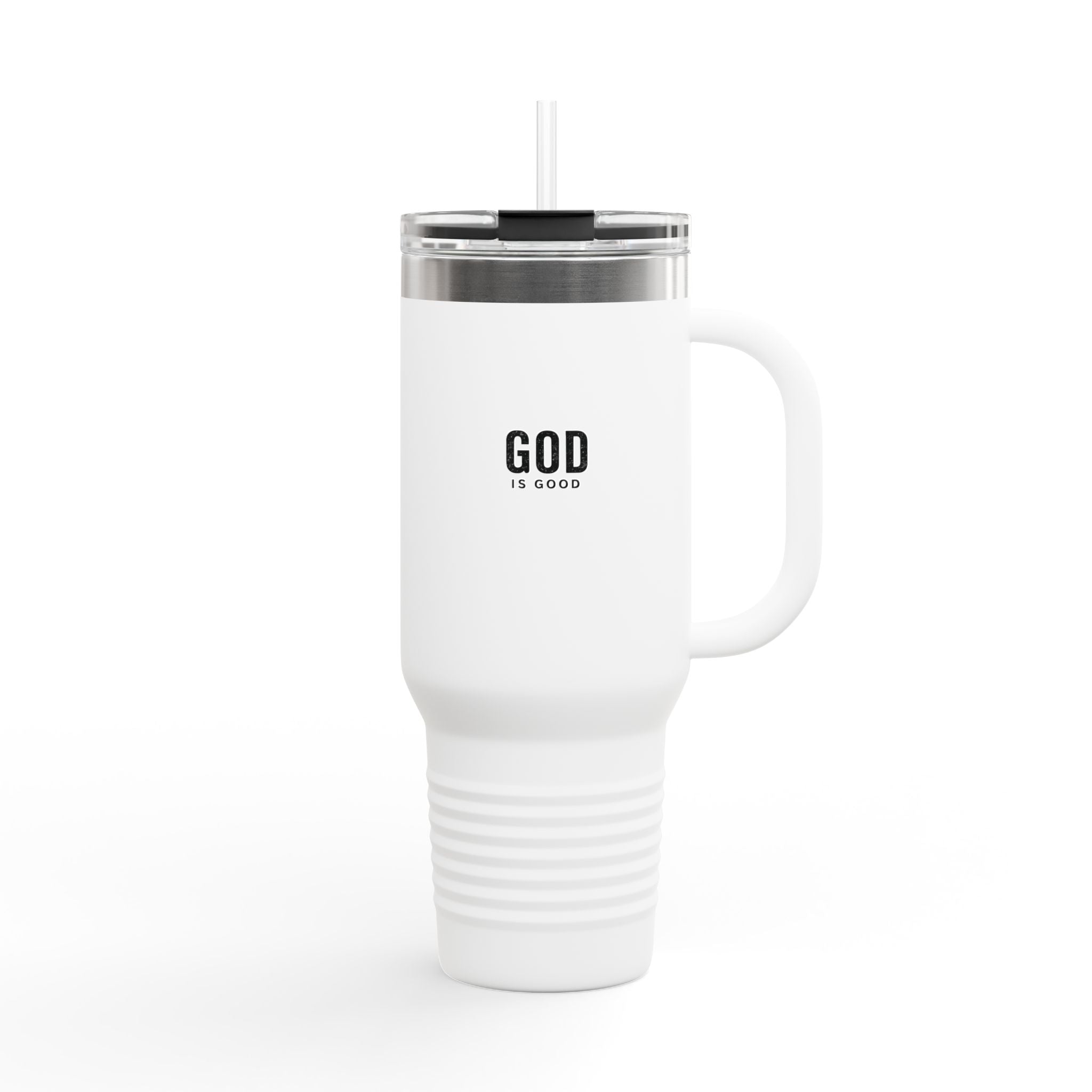 God is Good - 40oz Insulated Travel Mug —Stainless Steel Tumbler with Straw & Handle