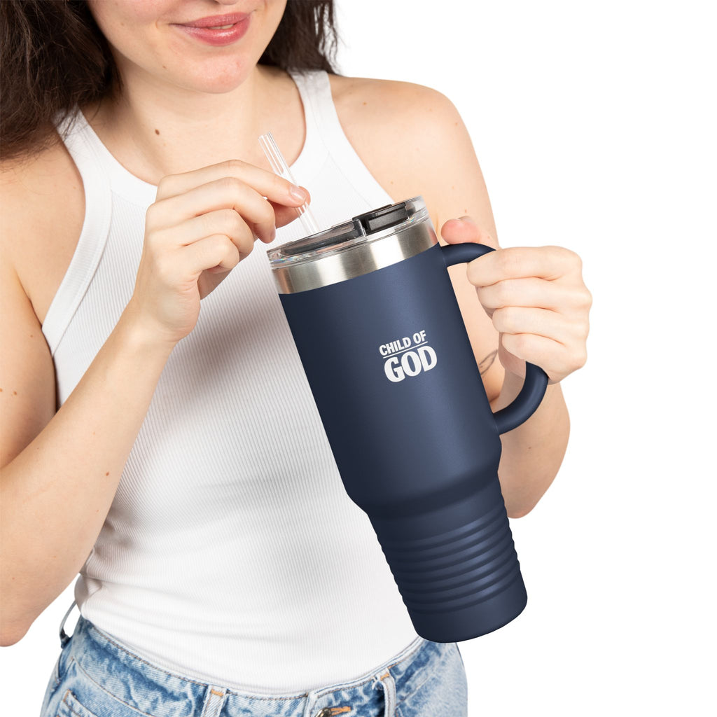 Child of God 40oz Insulated Travel Mug — Large Stainless Steel Tumbler with Handle
