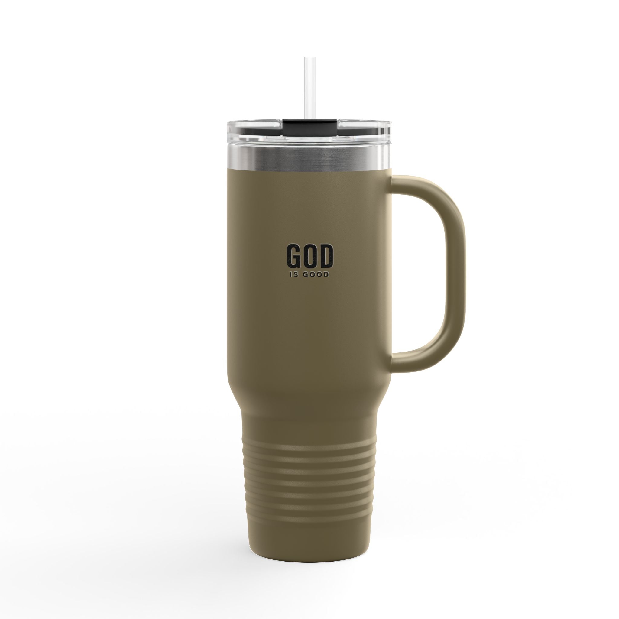 God is Good - 40oz Insulated Travel Mug —Stainless Steel Tumbler with Straw & Handle