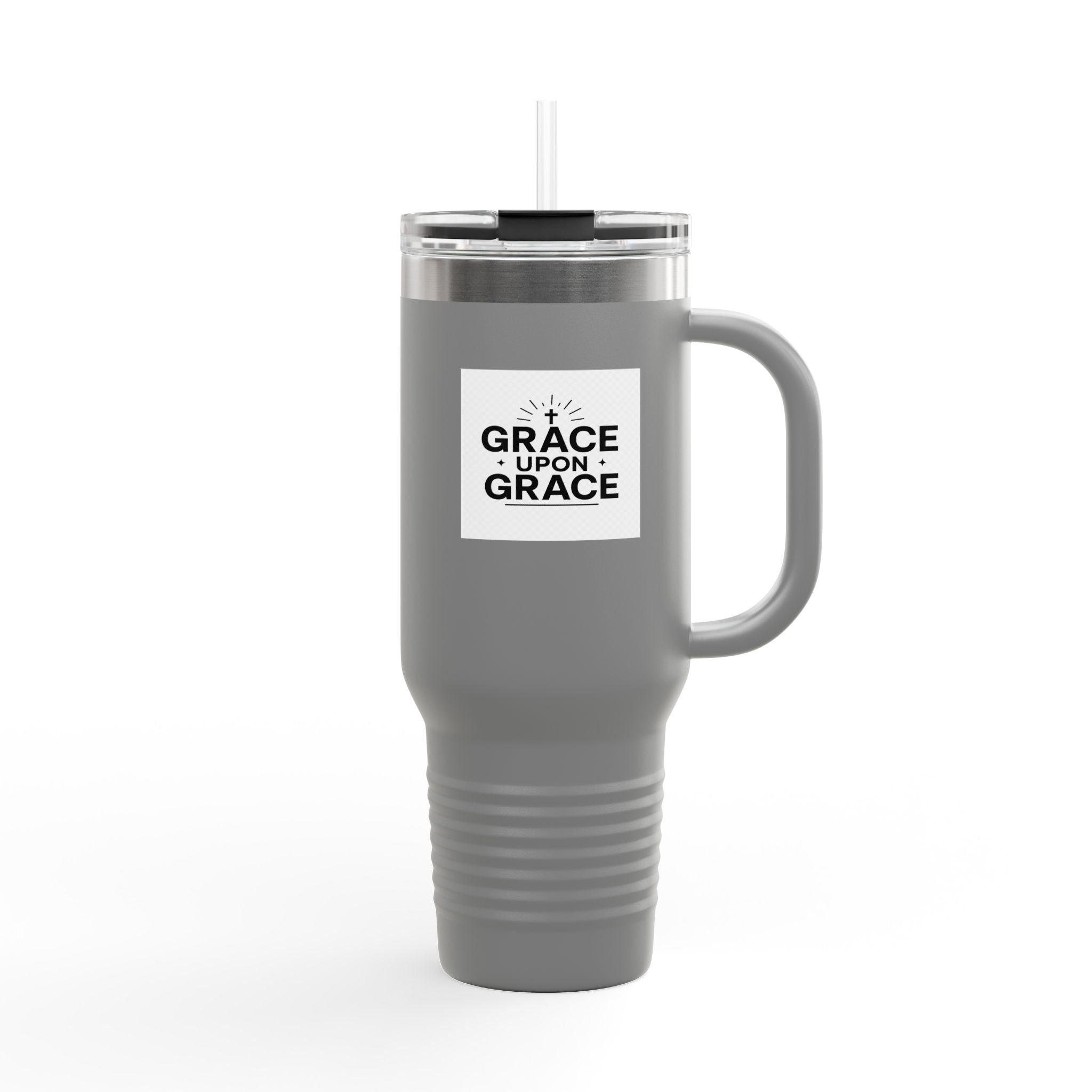 Grace Upon Grace - 40oz Insulated Travel Mug Stainless Steel Tumbler with Handle