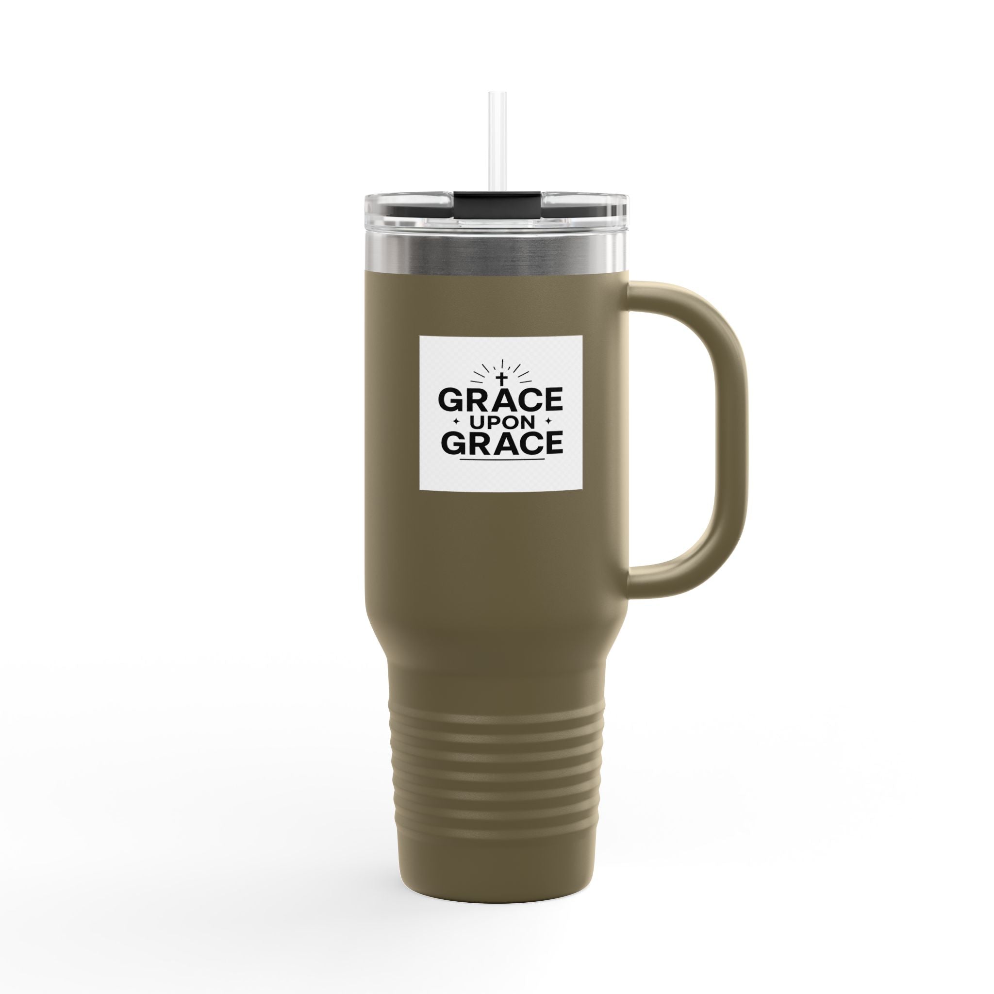 Grace Upon Grace - 40oz Insulated Travel Mug Stainless Steel Tumbler with Handle
