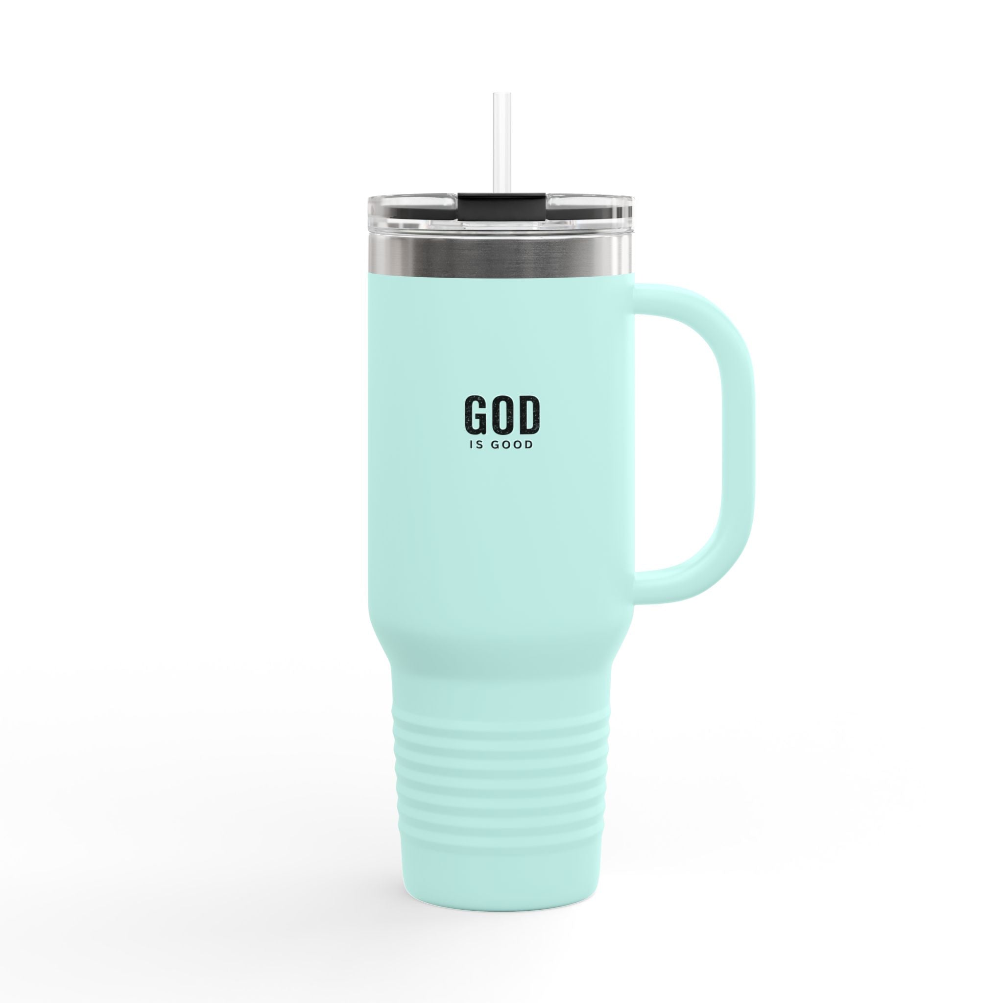 God is Good - 40oz Insulated Travel Mug —Stainless Steel Tumbler with Straw & Handle
